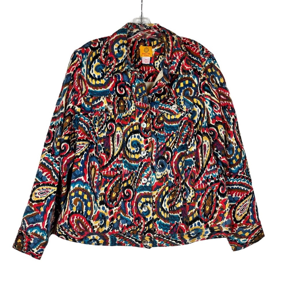 Ruby Rd. Woman Artsy Multicolored Paisley Jacket - Picture 2 of 16